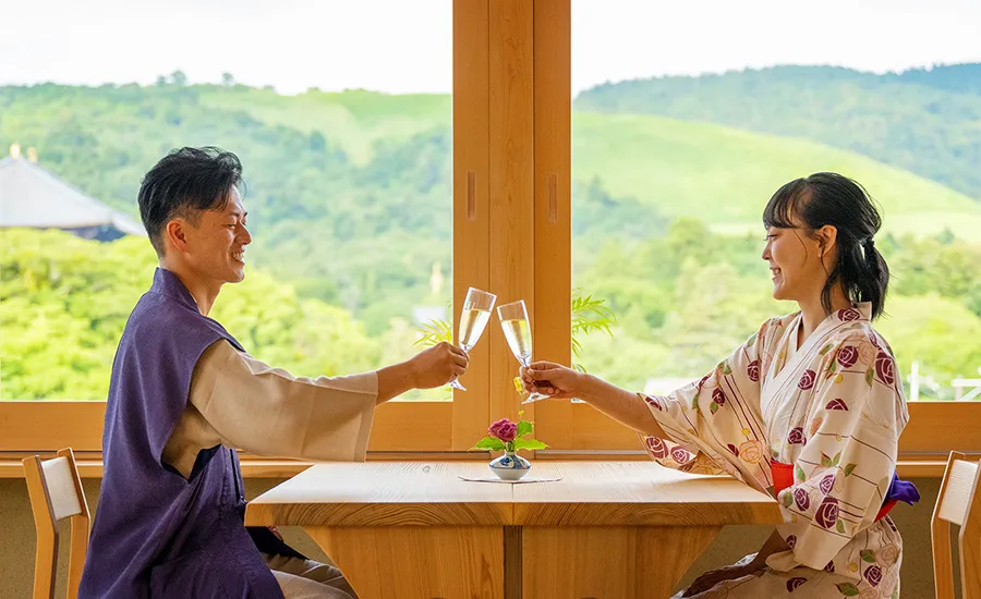 Restaurant with a spectacular view of World Heritage Site ROKU