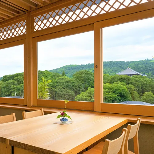 Restaurant with a spectacular view of World Heritage Site ROKU