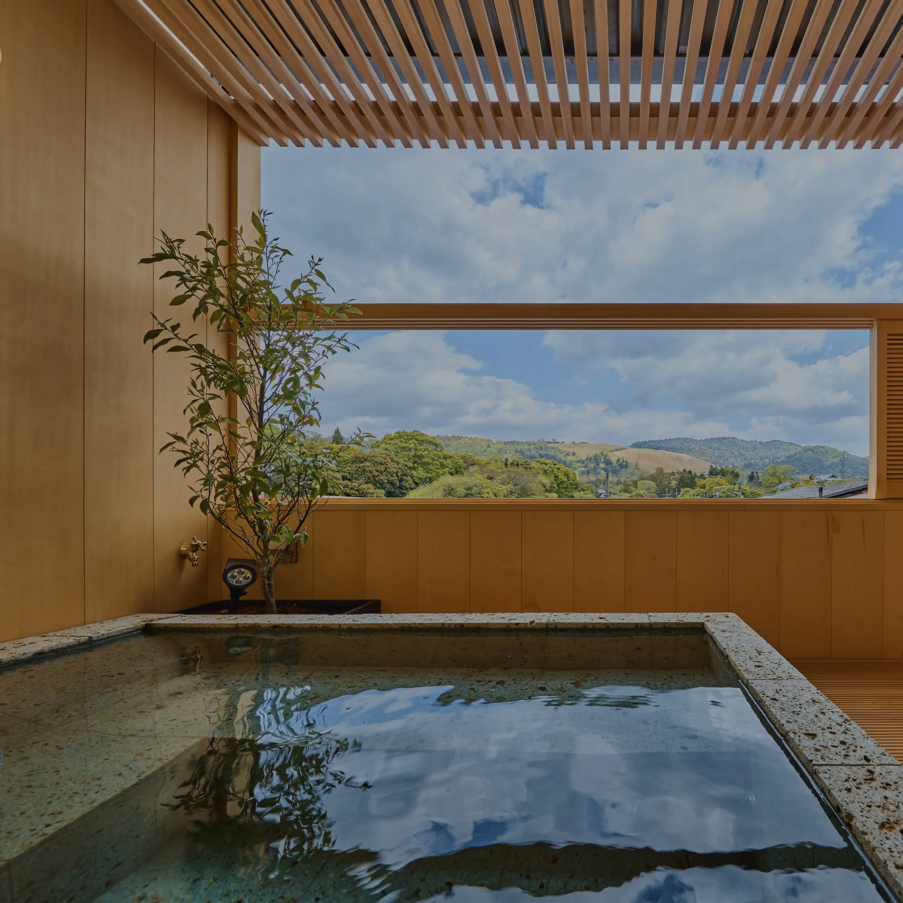 Room with open-air bath