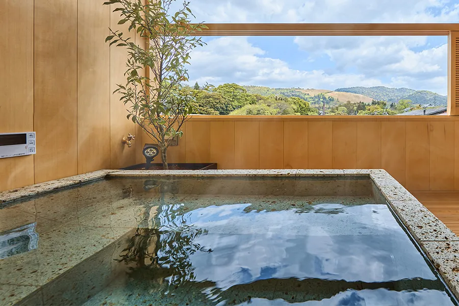 Room with open-air bath