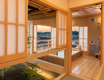 Cypress bath with fine view